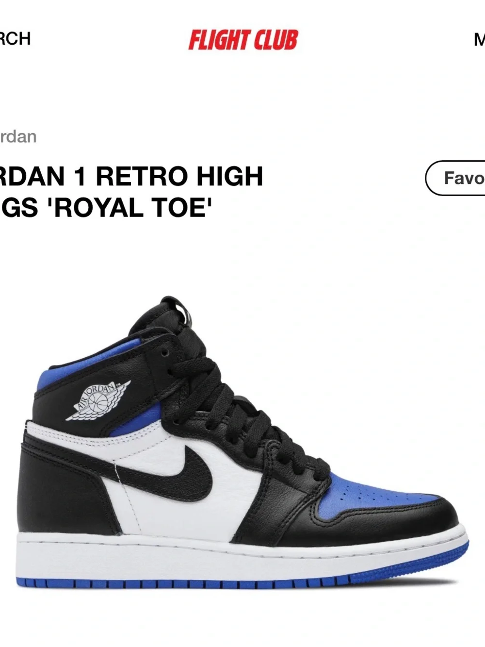 Jordan 1 Retro High - Black/White/Royal Blue
